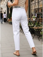 Dámske džínsy s vysokým pásom mom fit white FashionStreet UY2935