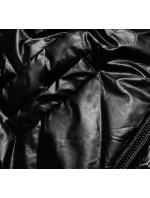 Krátká černá lesklá dámská bunda (W586-1)