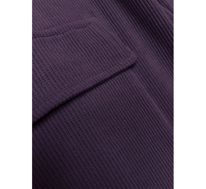 Fialový casual komplet s nohavicami typu cargo (AMG-338A)