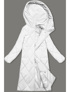Biela dlhá zimná bunda s kapucňou J.Style (5M3173-281)