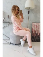 Dvojdielny sveterový set alpaka púdrovo ružový