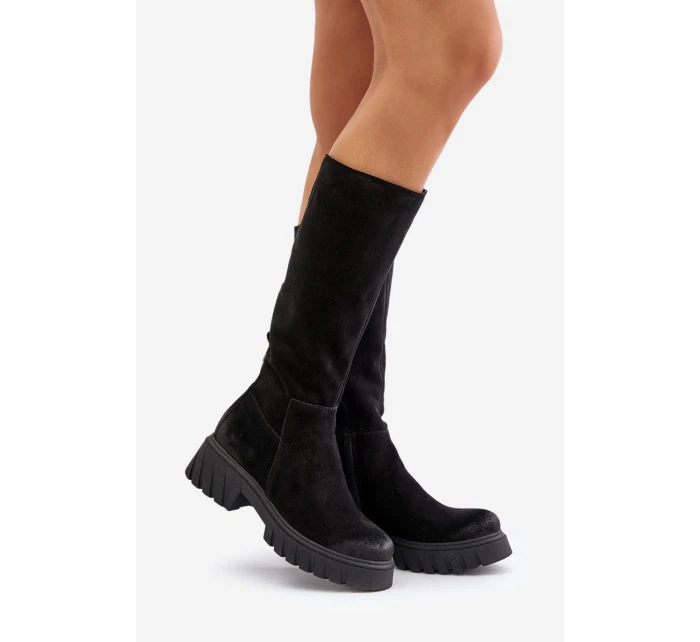 Kozačky Kolena Zateplené Černé model 21677179 - Zazoo