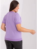 Svetlo fialová dámska blúzka plus size s krátkymi rukávmi