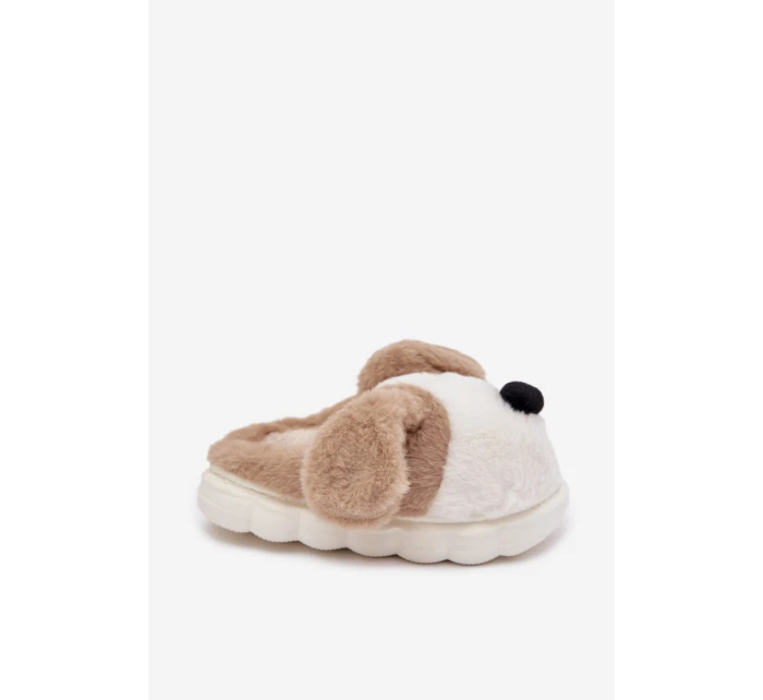 Detské chlpaté papuče - béžové so psíkmi Farnise Detské chlpaté papuče - béžové so psíkmi Farnise