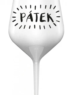 PÁTEK - bílá nerozbitná sklenice na víno 470 ml