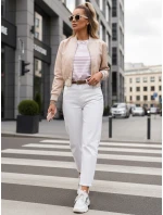 Dámská kožená bunda béžová Dstreet model 21976919 - FashionStreet