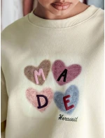 Dámská nadměrná mikina se srdíčky světle zelená Dstreet model 21988157 - FashionStreet