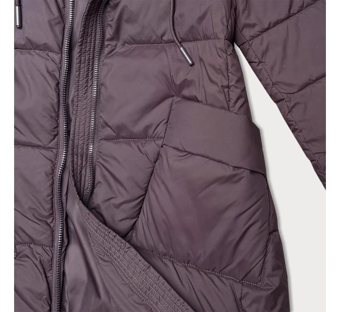 długa kurtka zimowa damska brązowa model 21247835 - Libland