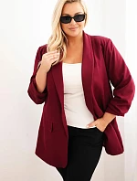 Dámska elegantná plus size bunda bordová