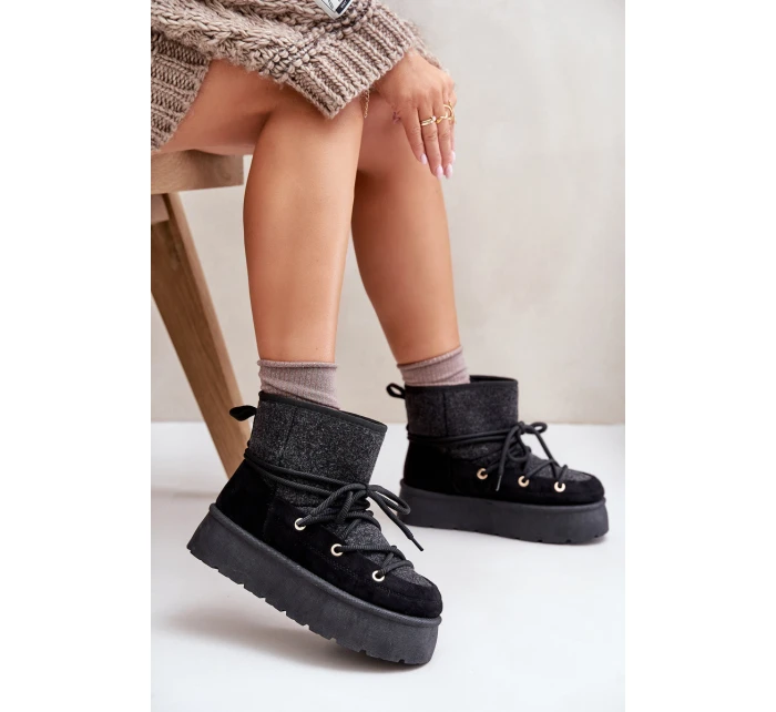 Sněhule S Na Platformě Černé model 21676673 - Boto