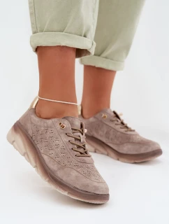 Kožené dámské tenisky s  šedé model 22026514 - SERGIO LEONE