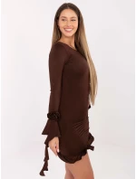 Sukienka MI SK model 21768542 brązowy - FPrice Sukienka MI SK model 21768542 brązowy - FPrice