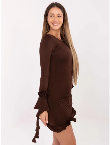 Sukienka MI SK model 21768542 brązowy - FPrice Sukienka MI SK model 21768542 brązowy - FPrice