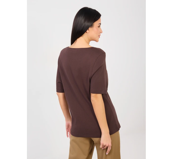 Tričko RV TS A1090.30 tmavohnedé