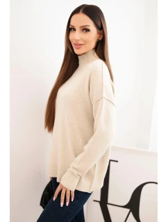 Dámský svetr volný  Béžový model 21489392 - Kesi