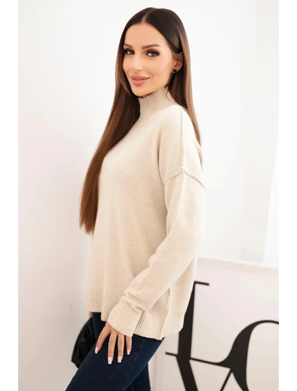 Dámský svetr volný  Béžový model 21489392 - Kesi