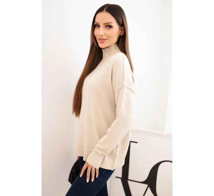 Dámský svetr volný  Béžový model 21489392 - Kesi