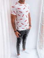 Pánské bílé tričko s potiskem model 21969412 - Dstreet