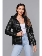 Čierna krátka dámska zimná bunda (23066-392)