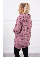 Mikina s nápisom tmavoružová