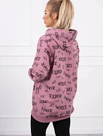 Mikina s nápisom tmavoružová