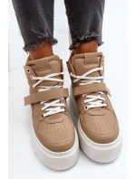 Zazoo 3450 Skórzane Sneakersy Damskie Beżowe