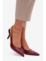 Lakované lodičky na jehlovém podpatku bordó Phelia Lakované lodičky na jehlovém podpatku bordó Phelia