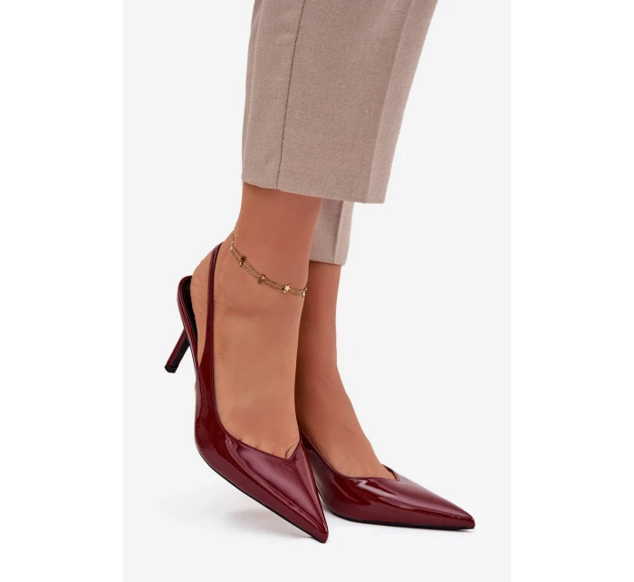 Lakované lodičky na jehlovém podpatku bordó Phelia Lakované lodičky na jehlovém podpatku bordó Phelia