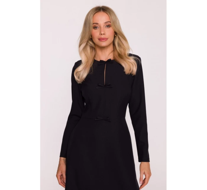 model 21319063 Šaty s mašlí černé - STYLOVE
