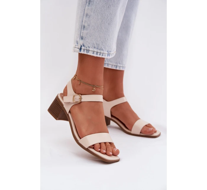 Sandále na podpätku model 225112 Vykročte štýlovo