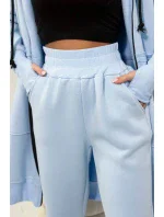 Zateplená súprava s dlhou mikinou modrá