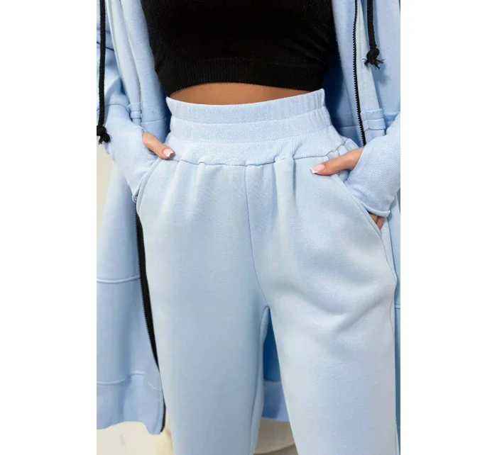 Zateplená súprava s dlhou mikinou modrá