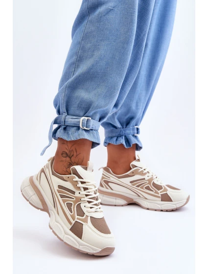 Dámské sportovní šněrovací boty Béžove model 21626276 - Boto