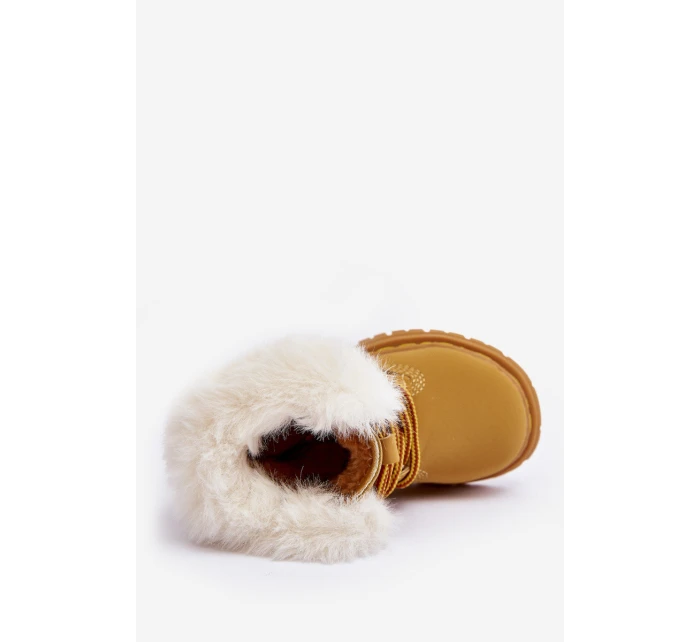 Dziecięce Trapery Botki Na Suwak z Futerkiem Camel Gerande