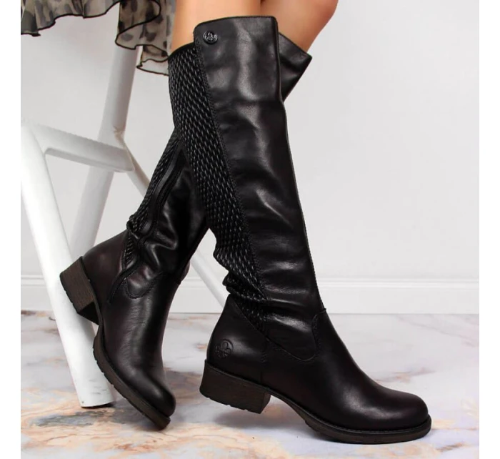 Kožené boty Rieker W model 21891294 černá - Inny