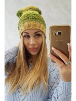 Fleecová čiapka Klaudia K255 neon green+yellow