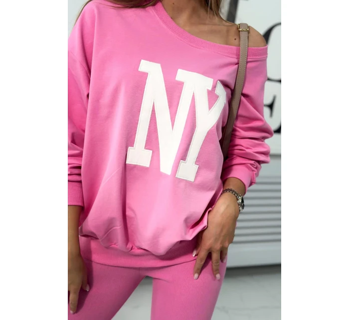 Bavlněná mikina + legíny růžový