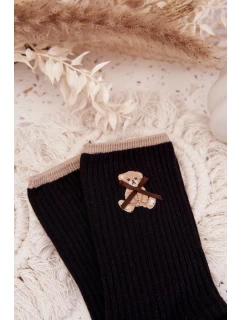 Bavlněné ponožky pruhované s model 21786939 Černé - Aura.via