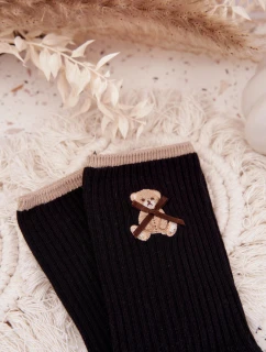 Bavlněné ponožky pruhované s model 21786939 Černé - Aura.via