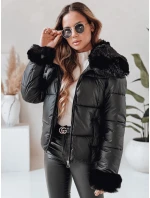 Dámská krátká bunda s kožešinou černá Dstreet model 21991204 - FashionStreet