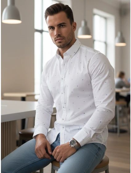 Koszula męska slim fit  biała model 22007701 - FashionStreet