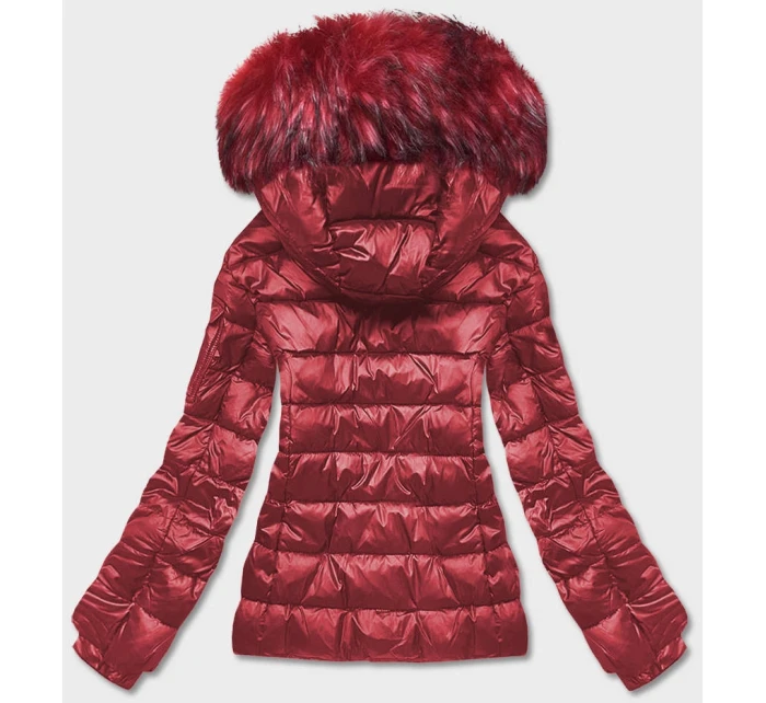 Dámska krátka zimná bunda červená (YP-20129-8)