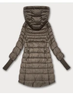 Béžová dámská bunda pro přechodné období s stahovacími lemy model 21389944 - FLY MODA