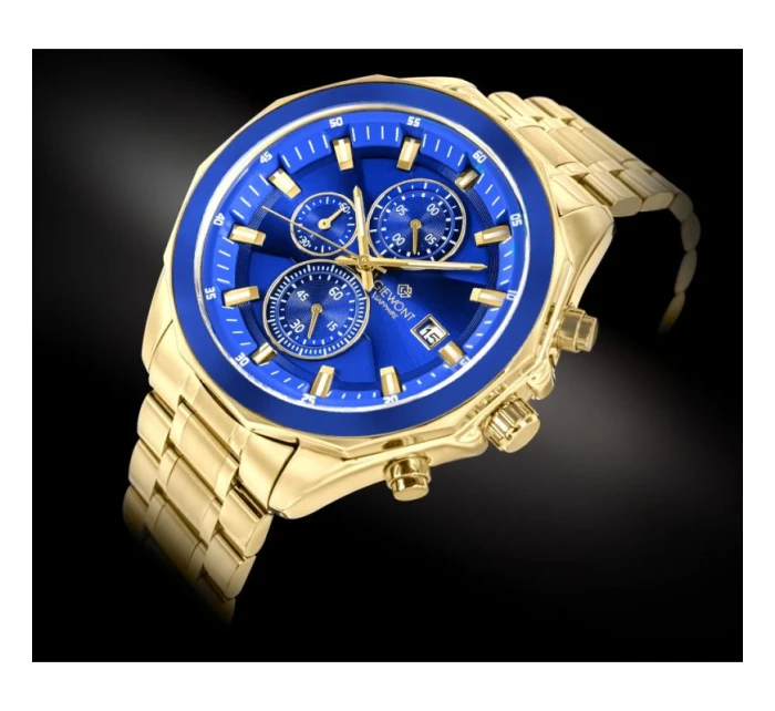 Pánské hodinky Chronograph Sapphire Gold Blue model 21807499 - Giewont Pánské hodinky Chronograph Sapphire Gold Blue model 21807499 - Giewont