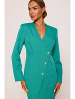 Šaty model 22313024 Blazer se zlatým knoflíkem – tyrkysové - Moe