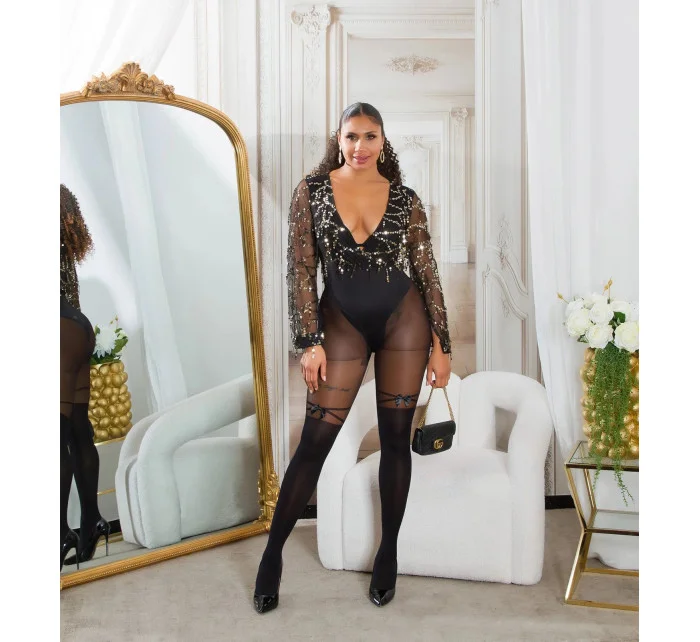 Sexi pančuchy W71002 čierne - In-Stylefashion