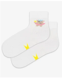 TENKÉ PONOŽKY FARBA 2-6 ROKOV DIEVČATÁ BIELA 21-23
