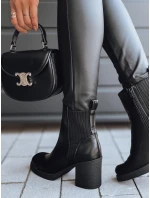 dámské kozačky na podpatku černé Dstreet model 21981386 - FashionStreet