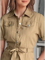 LOVE ME MIDI midi košilové šaty béžové Dstreet model 21988930 - FashionStreet