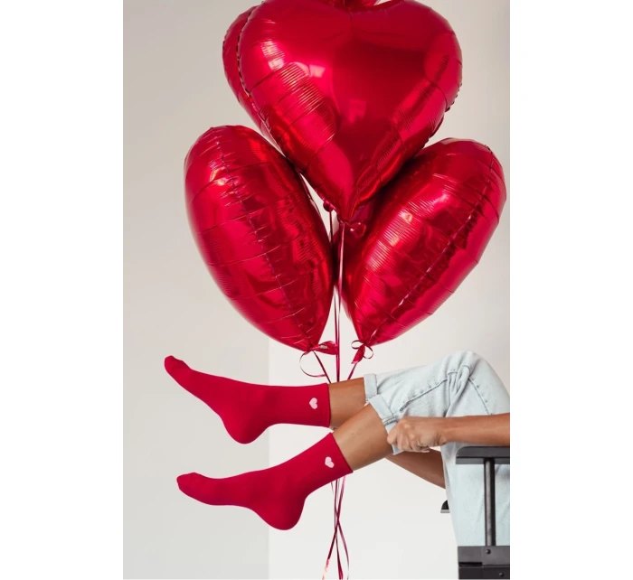 Dámské Ponožky Malá Srdíčka Červené Dámské Ponožky Malá Srdíčka Červené